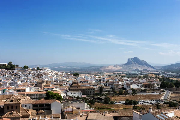Villages Andalous Blancs Traditionnels Avec Vue Antequera Malaga Espagne — Photo