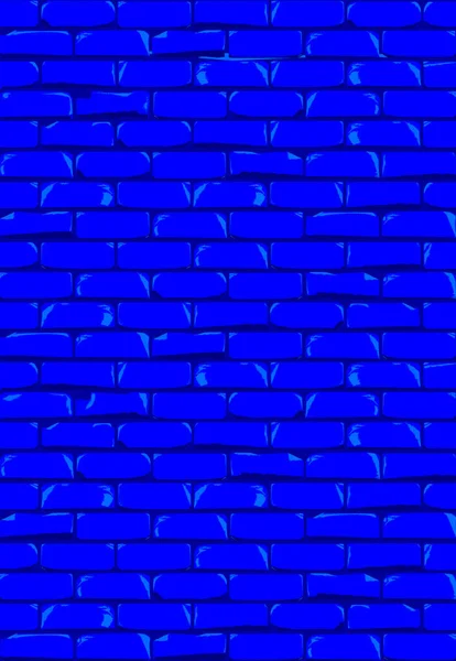 Bright Blue Brick Wall Showing Some Damage Background — Stock Vector