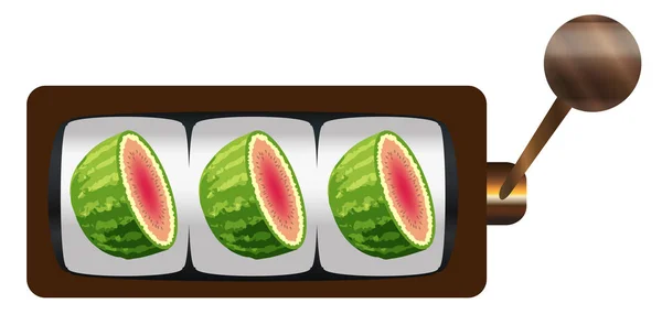 Typowy Kreskówkowy Styl Trzy Melon Lub Melon Spin Jednorękiego Bandyty — Wektor stockowy