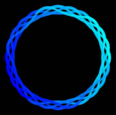 Şaşırtıcı bir elektrik mavi daire sınır siyah bir arka plan bulanıklık