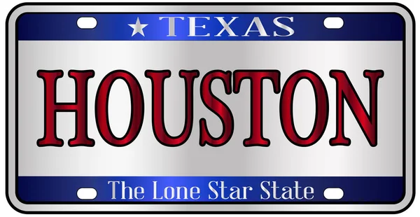 Houston Texas Statliga Registreringsskylt Mockup Spoof Över Vit Bakgrund — Stock vektor