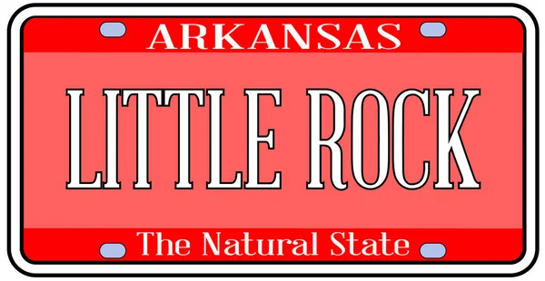 Arkansas State Nummerplaat Kleuren Van Vlag Met Hoofdstad Little Rock — Stockvector