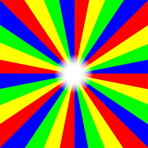 Ένα Φωτεινό Multi Χρώμα Ray Στυλ Φόντου Λευκό Ξεθωριασμένα Μέσης — Διανυσματικό Αρχείο