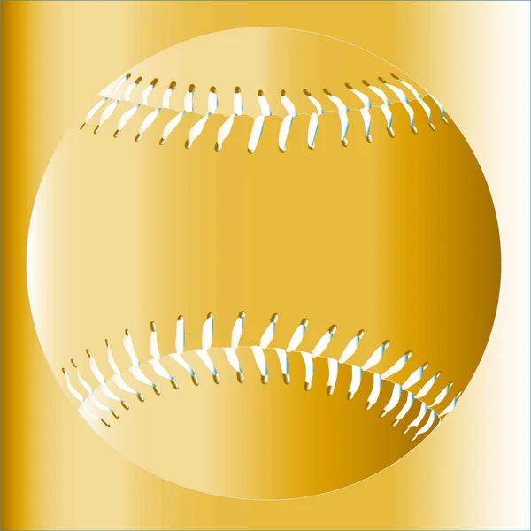 Una Nueva Pelota Béisbol Abstracta Dorada Con Costuras Sobre Fondo — Foto de Stock