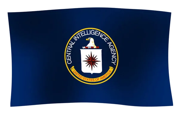 Bandeira Agência Central Informações Dos Estados Unidos América Com Onda — Fotografia de Stock