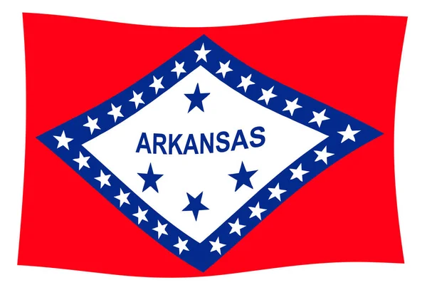 Usa Állam Arkansas Integetett Állam Zászlaja — Stock Fotó
