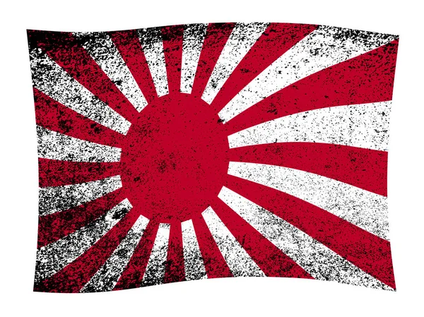 Dalga Ile Japon Bayrağı Grunge Sürümü — Stok fotoğraf