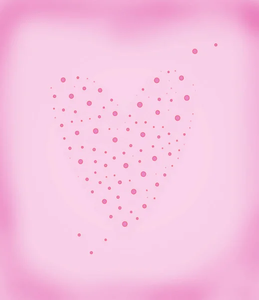 Pink bubbles in the shape of a pink valentine heart
