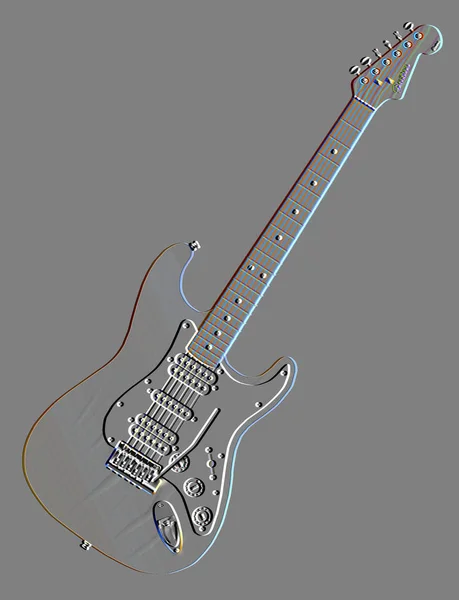 Abstract style embosed electric guitar