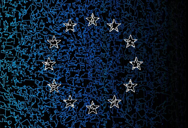 Флаг Европейского Союза Синем Фоне Звезды Эффектом Гранжа — стоковое фото