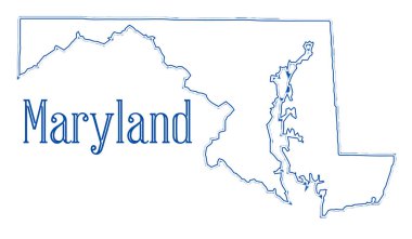 Maryland eyaletinin ana hatları.