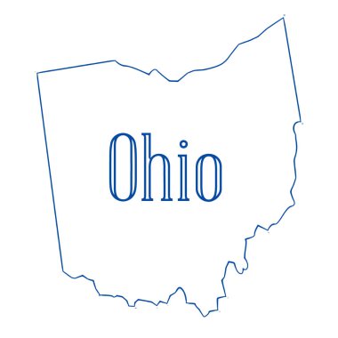 Ohio eyaletinin ana hat haritası.