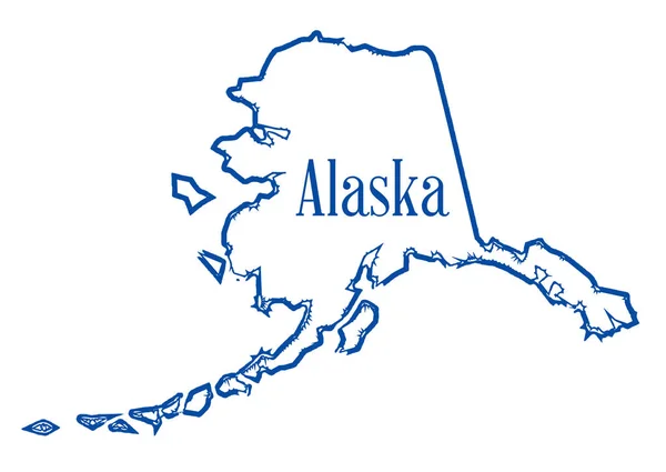Overzicht Van Kaart Van Staat Alaska Geïsoleerd — Stockfoto