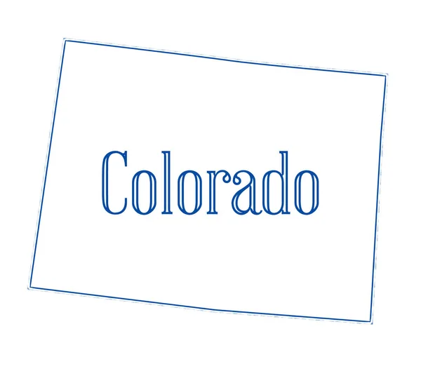 Mapa Del Estado Colorado Sobre Fondo Blanco —  Fotos de Stock