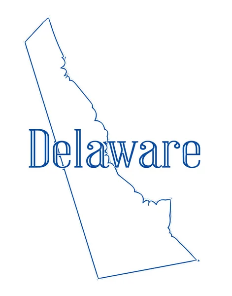 Umrisskarte Des Bundesstaates Delaware — Stockfoto