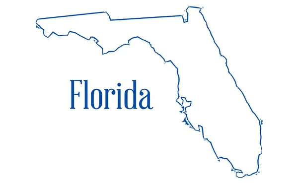 Obrys Mapy Mapa Florida Izolované Bílém — Stock fotografie
