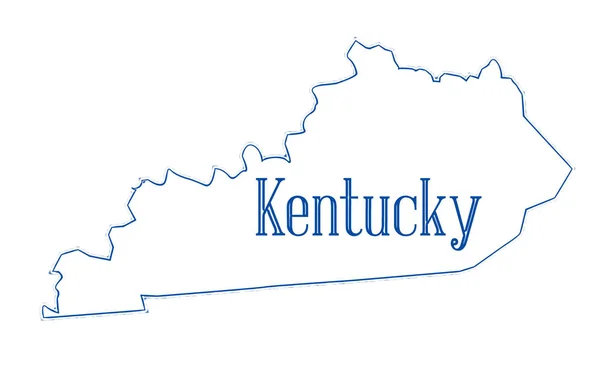 Umrisse Einer Landkarte Von Kentucky Auf Weißem Hintergrund — Stockfoto