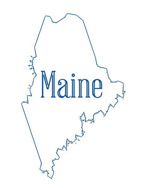 Outline Map State Maine White — Stock Photo, Image