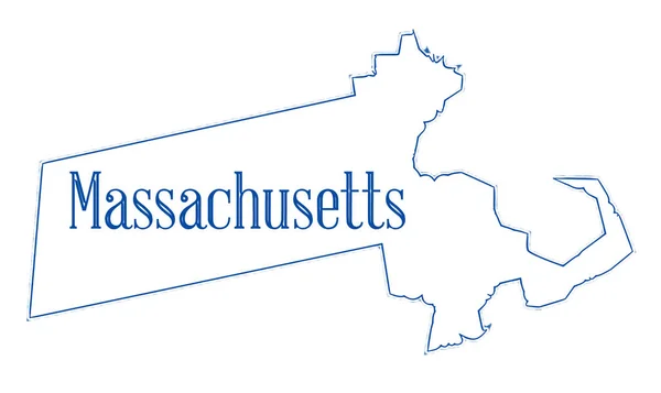 Mapa Del Estado Massachusetts Sobre Fondo Blanco —  Fotos de Stock