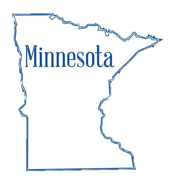 Konturkarta Över Minnesota Isolerad Vit Bakgrund — Stockfoto