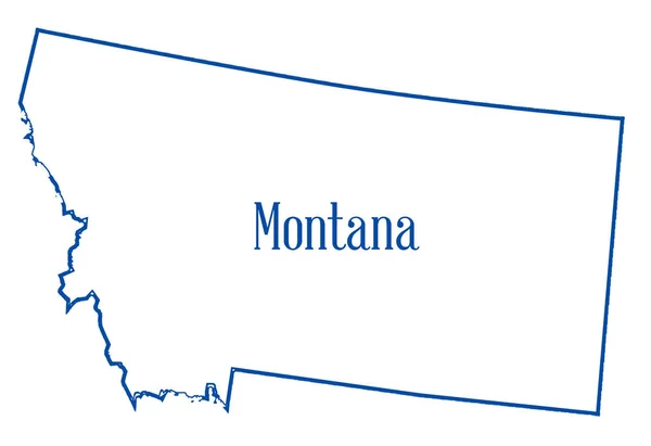 Mapa Del Estado Montana Aislado — Foto de Stock