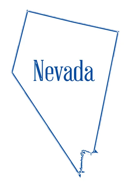 Outline Map State Nevada White Background — Stock Photo, Image