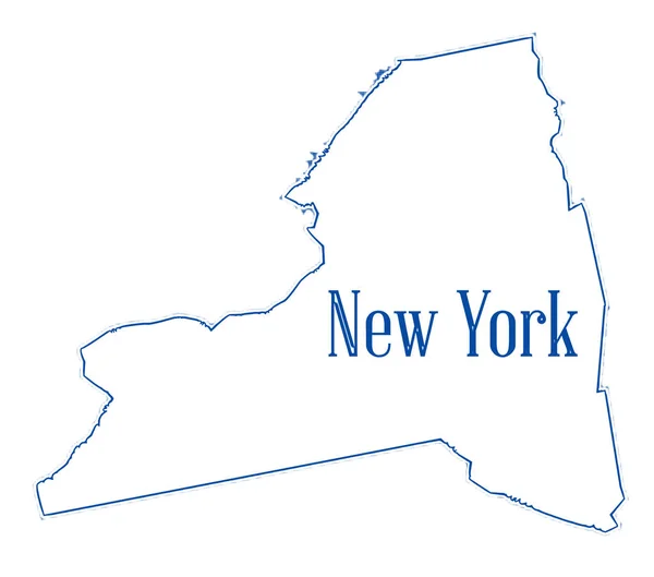 State Map Outline New York White Background — Stock Photo, Image