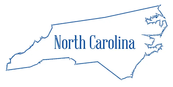 Konturkarta För Delstaten North Carolina — Stockfoto