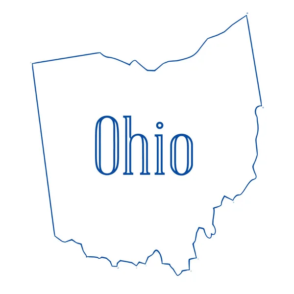 Zarys Mapy Stanu Ohio — Zdjęcie stockowe