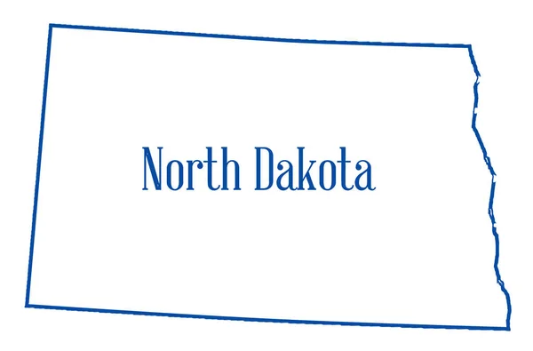 Mapa Stanie North Dakota Białym Tle — Zdjęcie stockowe