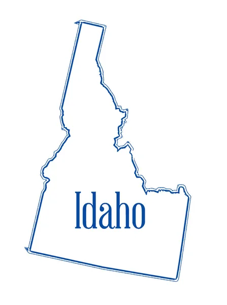 Umrisskarte Des Staates Idaho Isoliert — Stockfoto