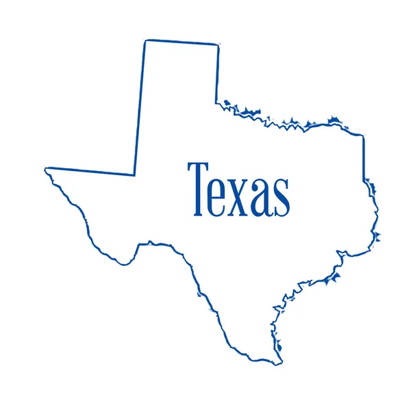 Umrisskarte Des Staates Texas Isoliert — Stockfoto