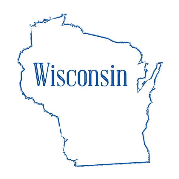 Mapa Przeglądowa Amerykańskim Stanie Wisconsin — Zdjęcie stockowe