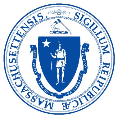 massachusetts eyalet mühürü beyaz zemin üzerine