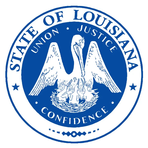 Stato Americano Della Louisiana Sigillo Sfondo Bianco — Foto Stock