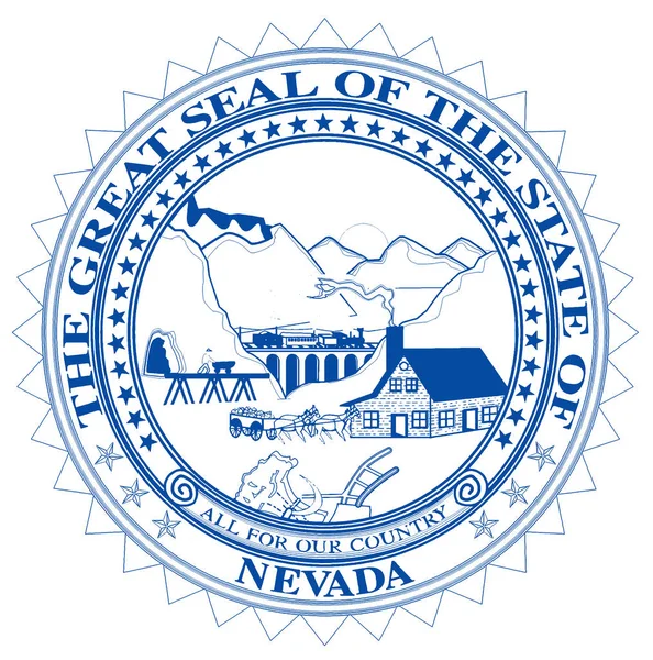 Zegel Van Nevada Een Witte Achtergrond — Stockfoto