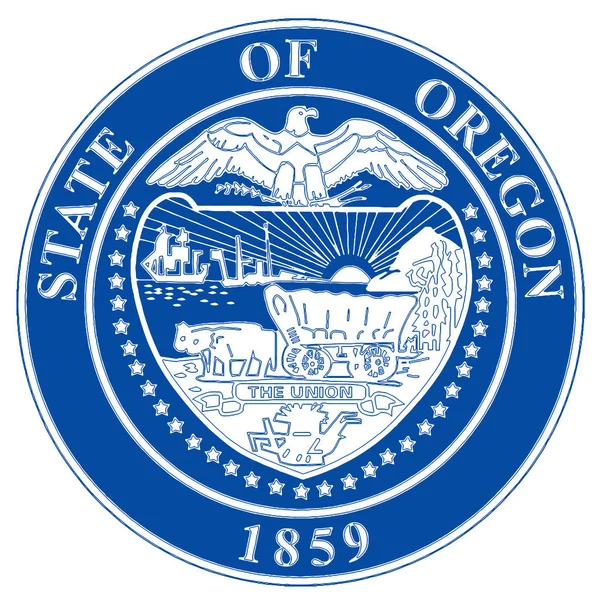 Illustration Delstaten Oregon Staten Försegla Över Vit Bakgrund — Stockfoto