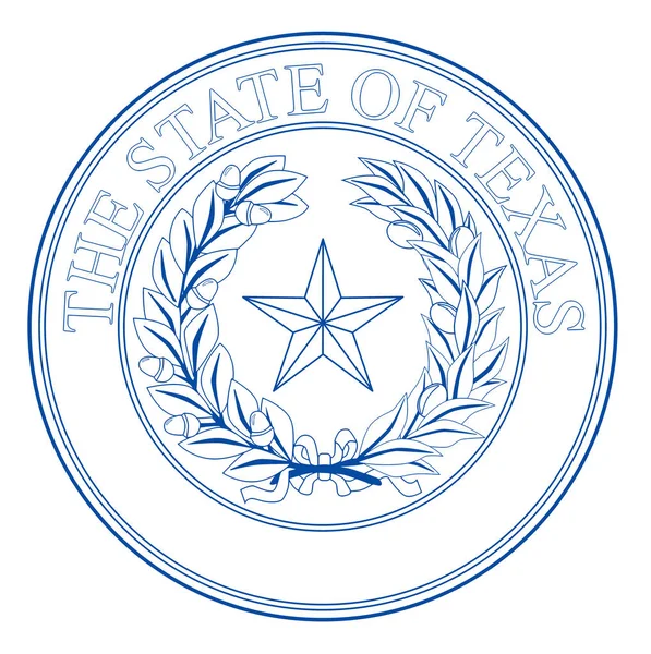 Tätning Den Förenade Steas Amerikanska Staten Texas Isolerad Vit Bakgrund — Stockfoto