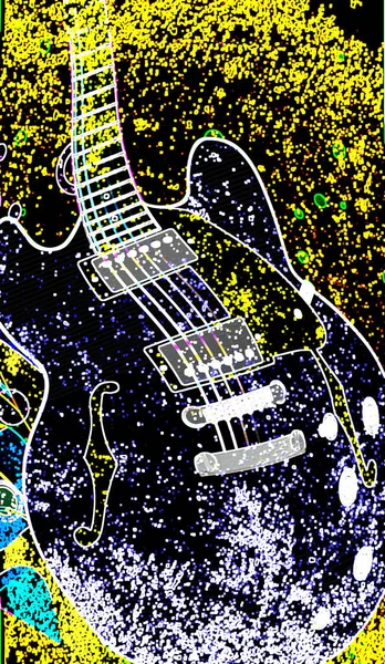 Guitarra Jazz Abstracta Ambientada Fondo Grunge Jazz —  Fotos de Stock