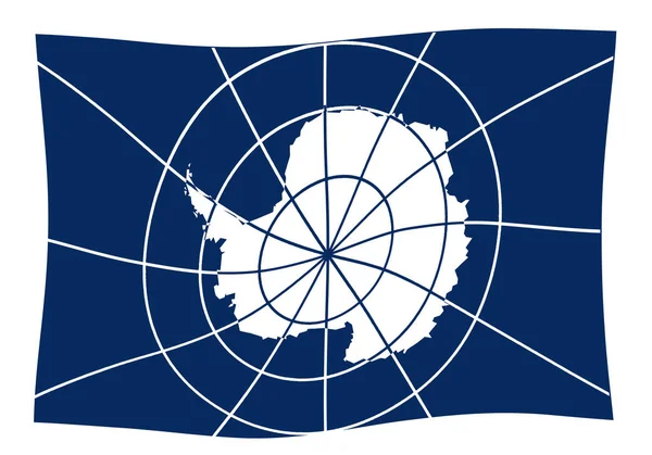 Flag Accepted Flag Antarctica Showing Outline Map Continent Accepted International — Stock Photo, Image