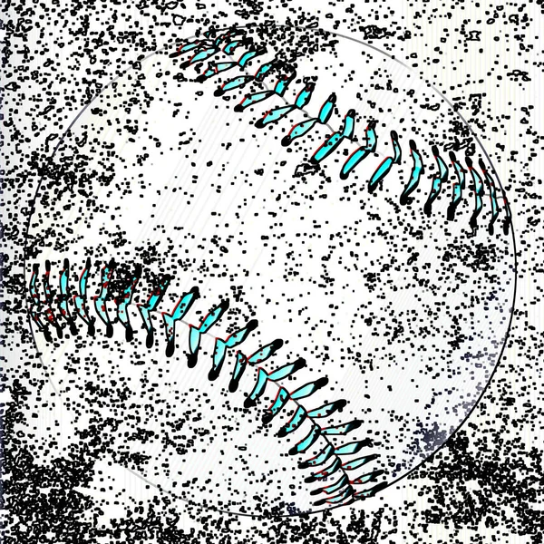 New White Baseball Stitching Faded White Grunge Foreground — Stock Photo, Image