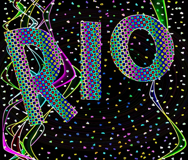 Fondo Fiesta Con Texto Rio — Foto de Stock