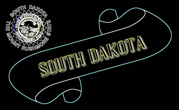 Güney Dakota Devlet Müfrezesinin Bayrağı Yazılı Bir Parşömen — Stok fotoğraf