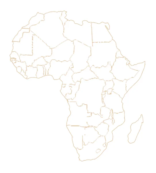 Outline Map Africa Its Countries Pale Background — Stock Photo, Image