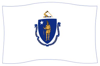 ABD bayrağı sallayarak Massachusetts devlet
