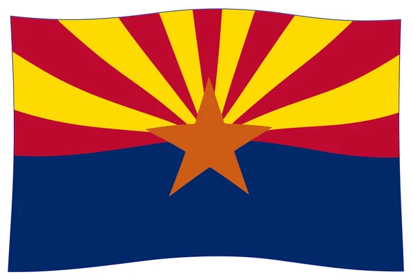 Vlag Van Staat Van Arizona Zwaaien — Stockfoto