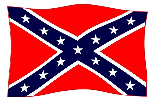 アメリカ南北戦争中に南軍の手を振る旗 — ストック写真