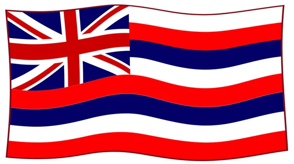 Vlag Van Verenigde Staten Staat Hawaï Wuiven Wind — Stockfoto