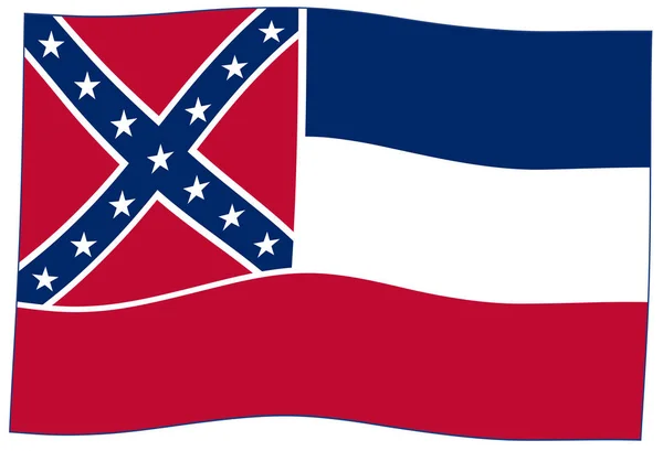 Drapeau État Américain Mississippi Agitant — Photo