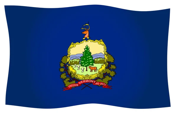 Die Flagge Des Bundesstaates Vermont Weht — Stockfoto